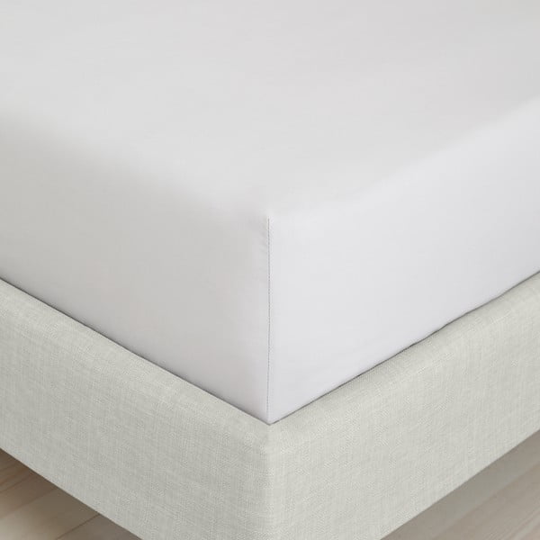 Pelēks palags no kokvilnas perkala ar gumiju 90x190 cm Cotton Percale – Bianca-image-3
