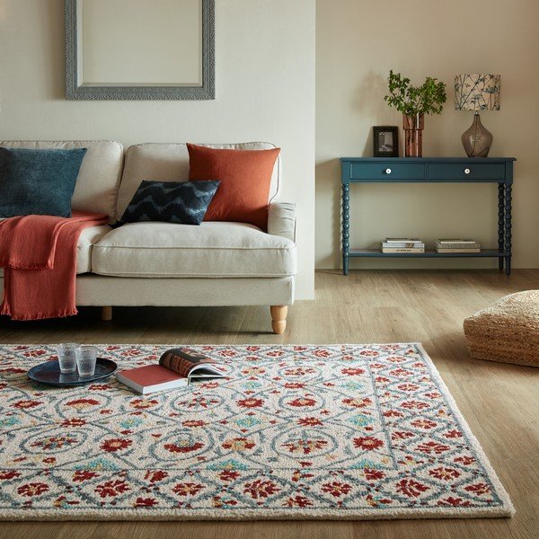 Sarkans/zils ar rokām darināts vilnas paklājs 160x230 cm Iris Traditional – Flair Rugs-image-1