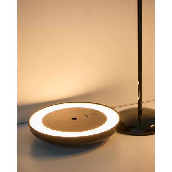 Melna LED galda lampa ar regulējamu spilgtumu ar metāla abažūru (augstums 35 cm) Porte – Kave Home-image-2