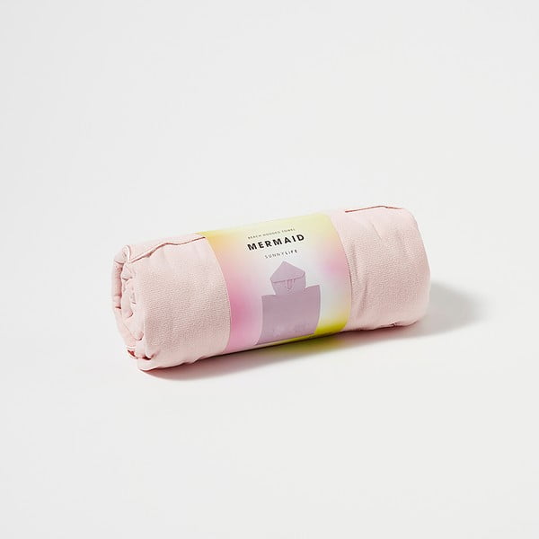 Rozā bērnu pludmales dvielis ar kapuci Sunnylife Mermaid, 3–6 gadi-image-1