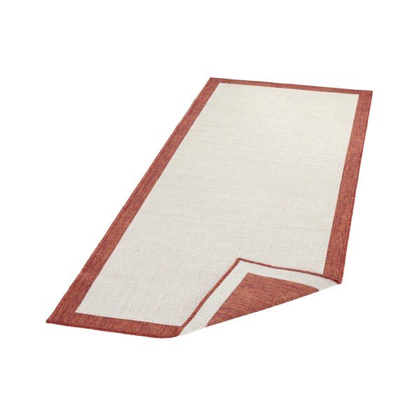 Sarkans un krēmkrāsas āra paklājs NORTHRUGS Panama, 80 x 250 cm-image-2