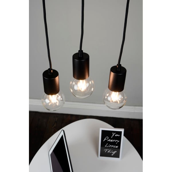 Melna trīsdaļīga piekaramā lampa Sotto Luce Cero Basic-image-2