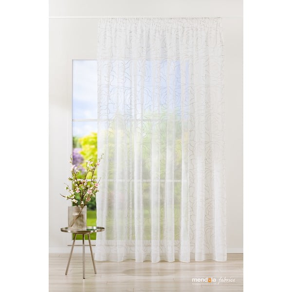 Balts/pelēks dienas aizkars 140x245 cm Amanda – Mendola Fabrics-image-1