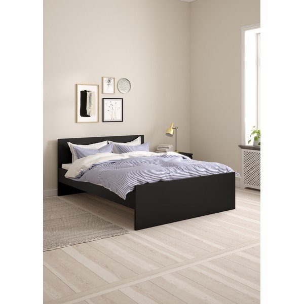 Melna divvietīga gulta 140x190 cm Naia – Tvilum-image-1