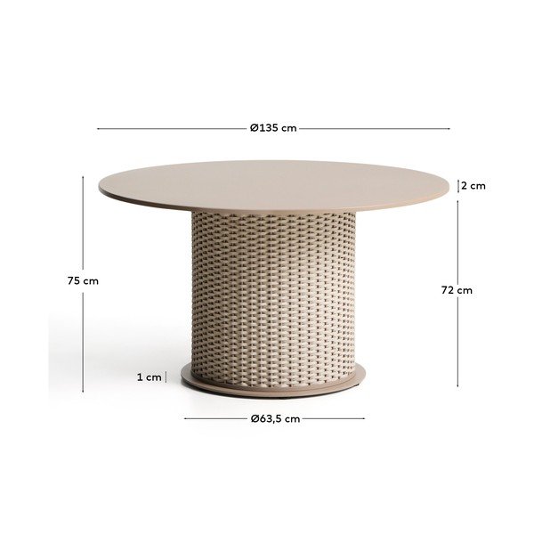 Apaļš dārza ēdamgalds ø 135 cm Sedalis – Kave Home-image-4