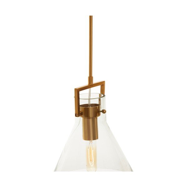 Zelta krāsas metāla piekaramā lampa ar stikla abažūru ø 25 cm Trieste – Premier Housewares-image-3