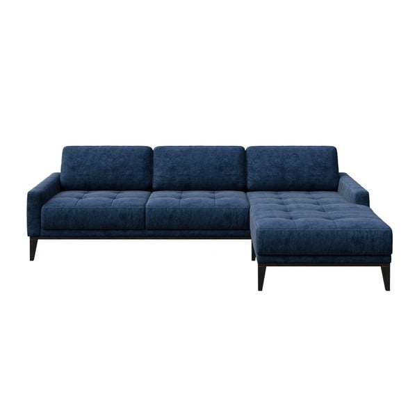 Zils stūra dīvāns MESONICA Musso Tufted, labais stūris