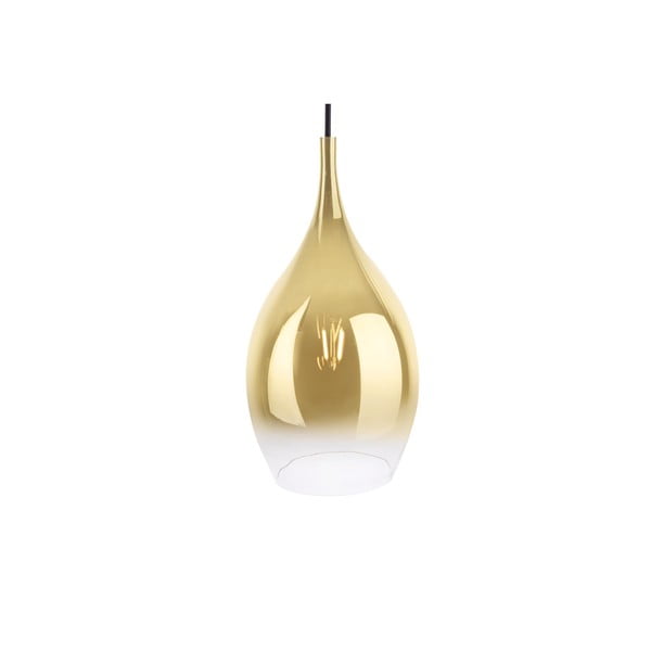 Stikla griestu lampa zelta krāsā Leitmotiv Drup, ø 20 cm