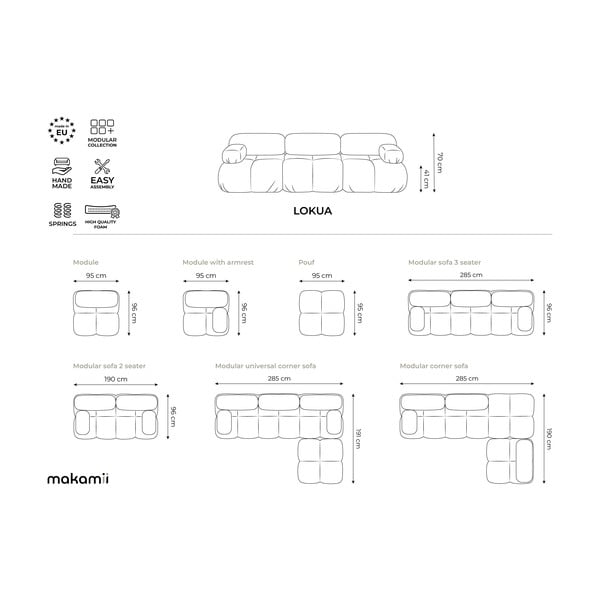 Oranžs samta modulārais kāju soliņš Lokua – Makamii-image-4
