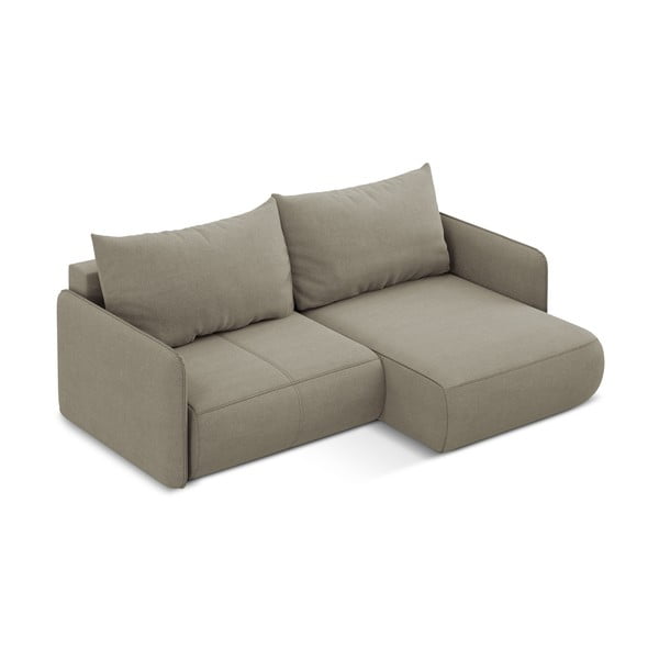 Bēšs salokāms/ar uzglabāšanas vietu stūra dīvāns (ar labo stūri) Nanea – Makamii-image-4