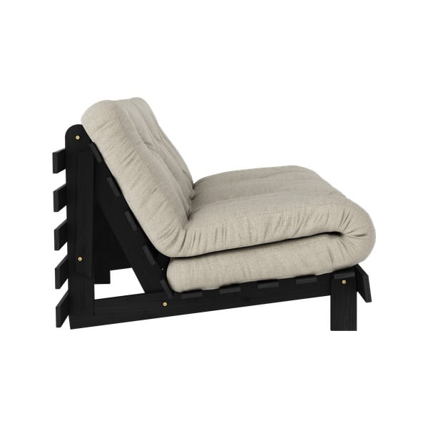 Pelēks/bēšs lina salokāms dīvāns 160 cm Roots Black Night – Karup Design-image-4