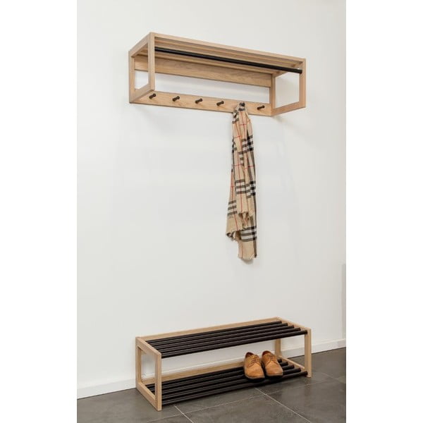 Melns/dabīga toņa metāla apavu statīvs – Woodman-image-1