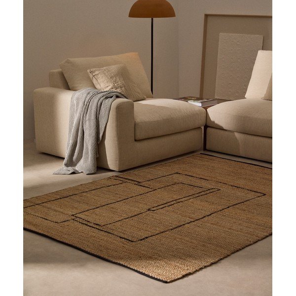 Dabīga toņa divpusējs/ar rokām darināts džutas paklājs 200x300 cm Velira – Kave Home-image-1