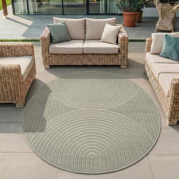 Zaļš apaļš iekštelpu un āra paklājs ø 160 cm Nova 1201 – Ayyildiz Carpets-image-1