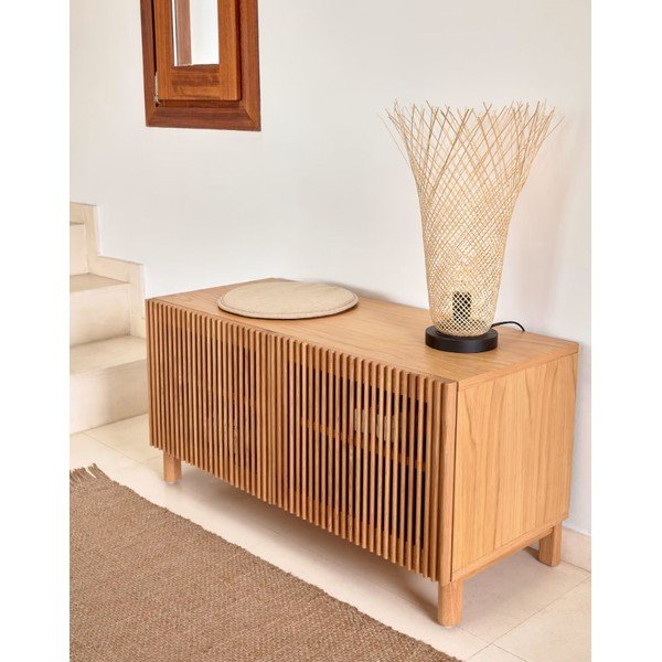 Dabīga toņa galda lampa ar bambusa abažūru (augstums 50 cm) Citalli – Kave Home-image-2