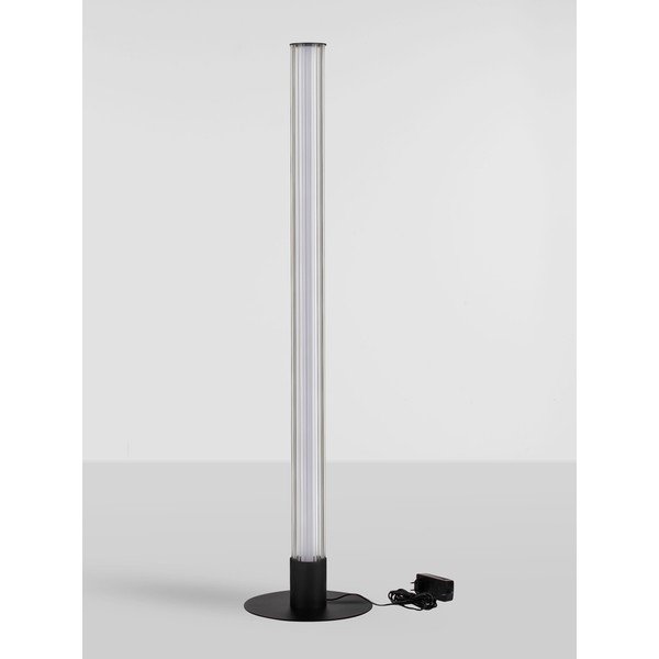 Matēti melna alumīnija LED stāvlampa ar regulējamu spilgtumu ar stikla abažūru (augstums 130 cm) Glovia – Nova Luce-image-4