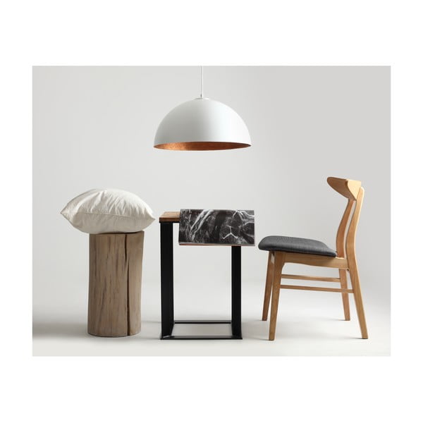 Balta piekaramā lampa ar vara krāsas detaļām CustomForm Lord, ø 50 cm-image-3