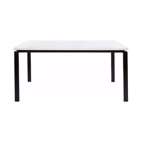 Melns pusdienu galds ar glancētu baltu virsmu Støraa Sandra, 90 x 160 cm-image-1