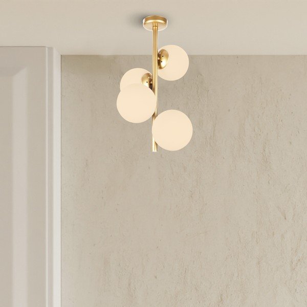 Piekaramā lampa zelta krāsā Squid Lighting Owl, augstums 53 cm-image-3