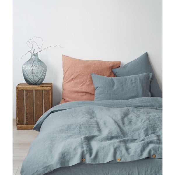 Gaiši zils lina segas pārvalks Linen Tales, 140 x 200 cm-image-1