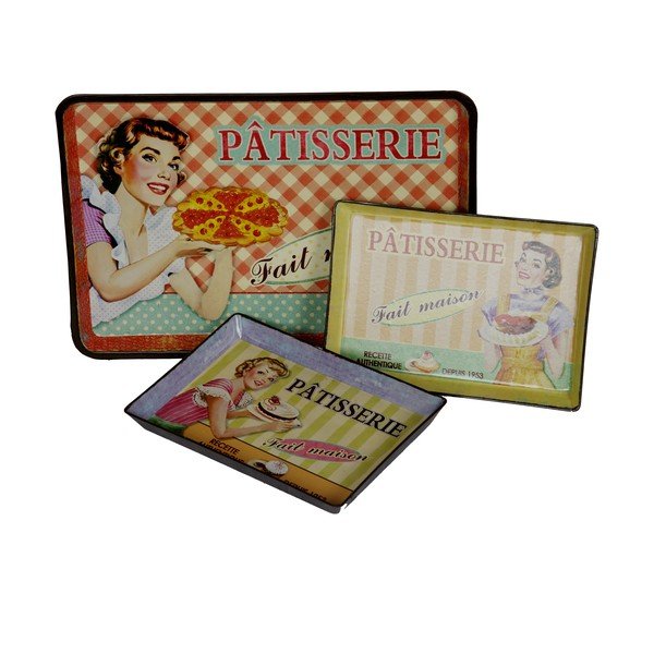 3 retro paliktņu komplekts Antic Line Patisserie