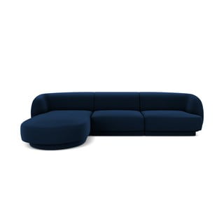 Zils samta stūra dīvāns (kreisais stūris) Miley – Micadoni Home