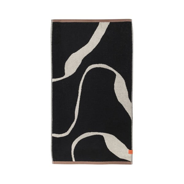 Melnbalts dvielis no organiskās kokvilnas  70x133 cm Nova Arte – Mette Ditmer Denmark
