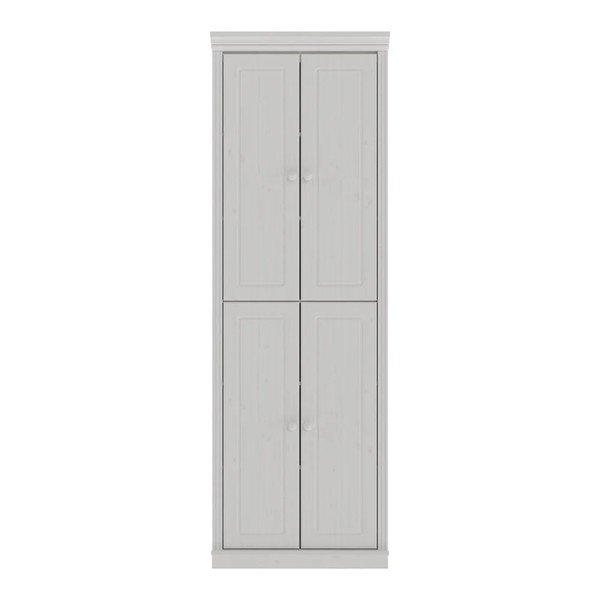 Balts priedes masīvkoka skapītis 74x223x37 cm Anita – Støraa