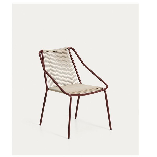 Bordo/krēmkrāsas dārza krēsls Zivia – Kave Home