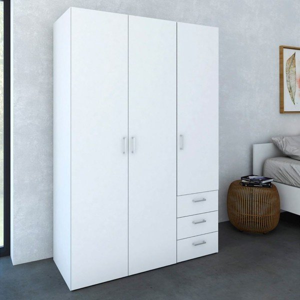 Balts skapis ar 3 atvilktnēm Evergreen House Milia-image-1