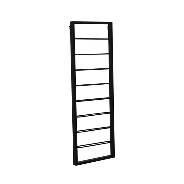 Melns sienas metāla vīna plaukts 42x120x6 cm Macaben – Light & Living-image-3