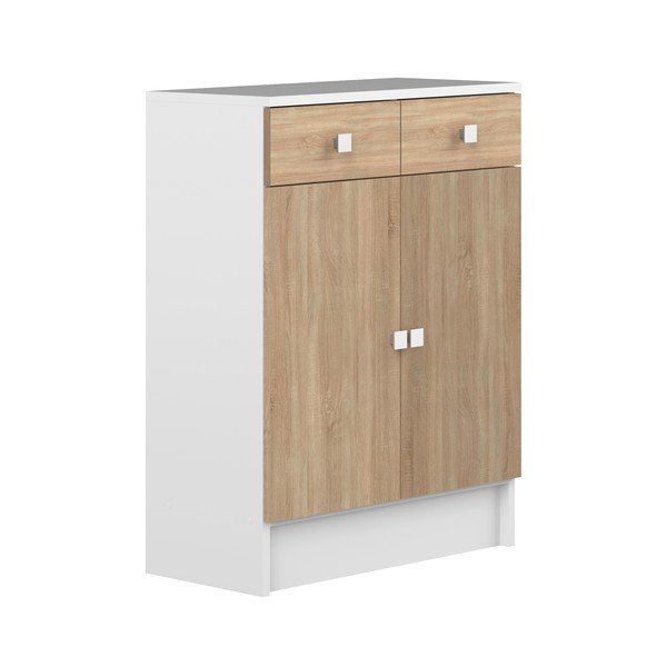 Balts vannasistabas skapītis ozolkoka krāsā 60x82 cm Combi - TemaHome -image-2