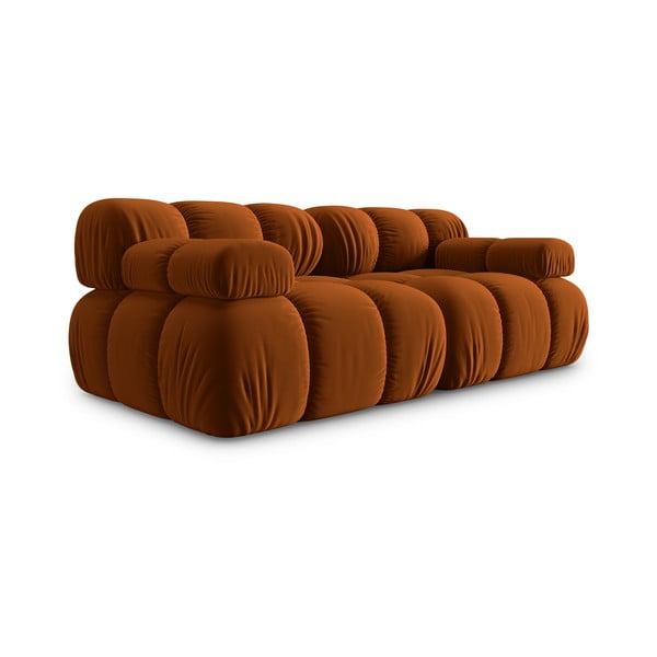 Oranžs samta dīvāns 188 cm Bellis – Micadoni Home-image-3
