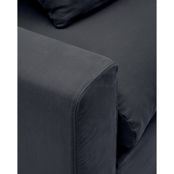 Antracīta pelēks lina dīvāns 340 cm Nora – Kave Home-image-3