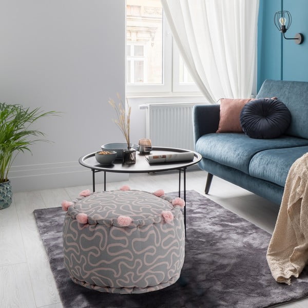Gaiši rozā/gaiši pelēks pufs Tangle – Tomasucci-image-2