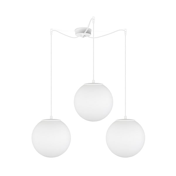 Balta trīsviru griestu lampa Sotto Luce Tsuki Matte, ⌀ 25 cm