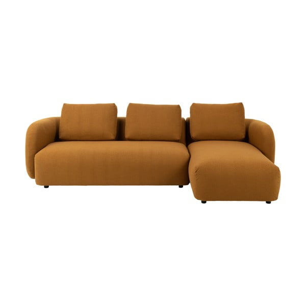 Sinepju dzeltens stūra dīvāns no buklē auduma (ar labo stūri) Imola – Bonami Selection