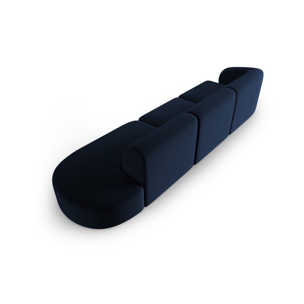 Zils samta dīvāns ar kreiso stūri 311 cm Paolo – Milo Casa-image-3