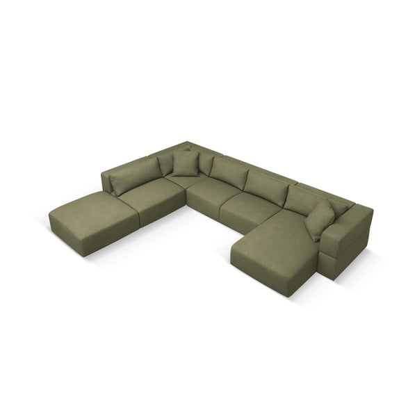 Gaiši zaļš stūra dīvāns (ar kreiso stūri/U veida) Esther – Milo Casa-image-3