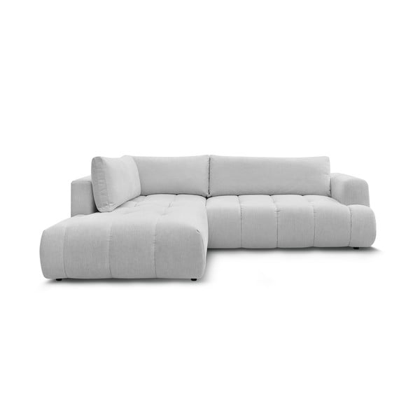 Gaiši pelēks salokāms/ar uzglabāšanas vietu stūra dīvāns (ar kreiso stūri/L veida) Fuji – Bobochic Paris