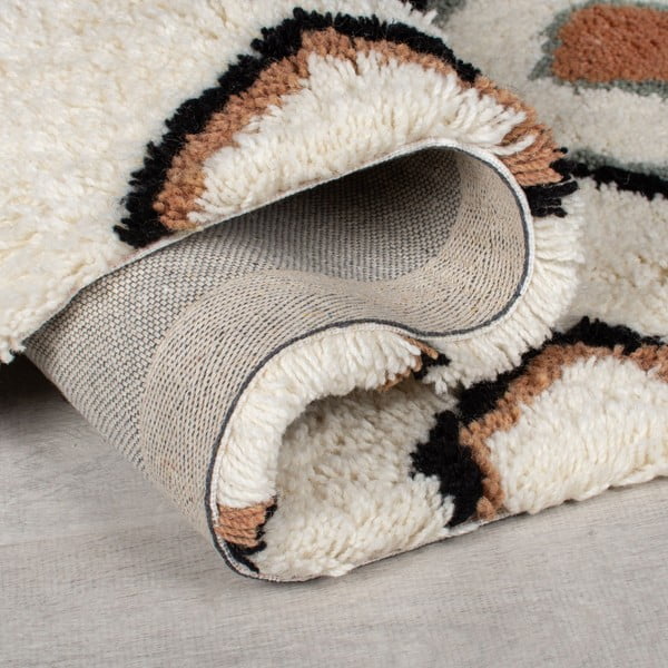 Krēmkrāsas ar rokām darināts vilnas paklājs 120x170 cm Moroccan Midar – Flair Rugs-image-3