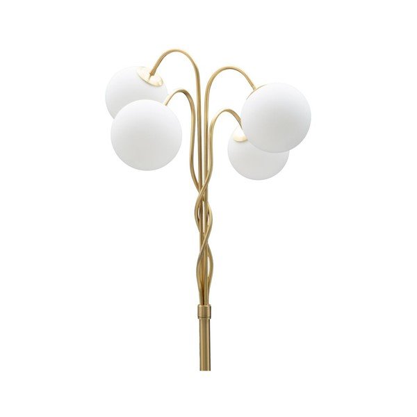Balta/zelta krāsas stāvlampa ar stikla abažūru (augstums 176 cm) Glamy – Mauro Ferretti-image-1