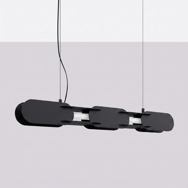 Melna metāla LED piekaramā lampa CHAIN – Thoro-image-4
