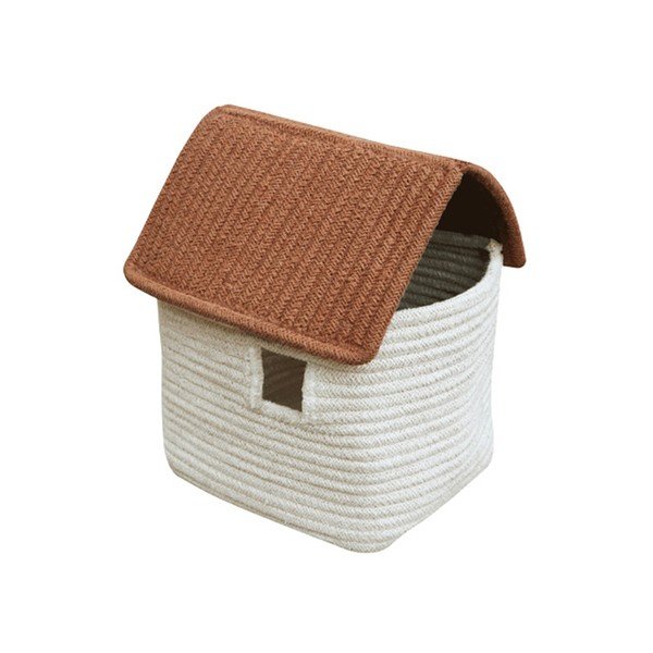 Krēmkrāsas tekstila bērnu rotaļlietu grozs 22x22x34 cm House Toffee – Lorena Canals-image-3