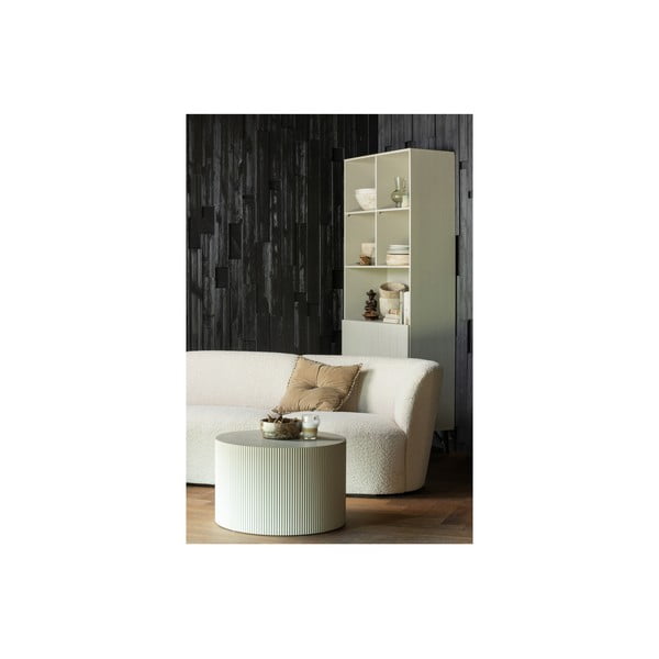 Krēmkrāsas priedes masīvkoka grāmatplaukts 90x200 cm Miller – WOOOD-image-4