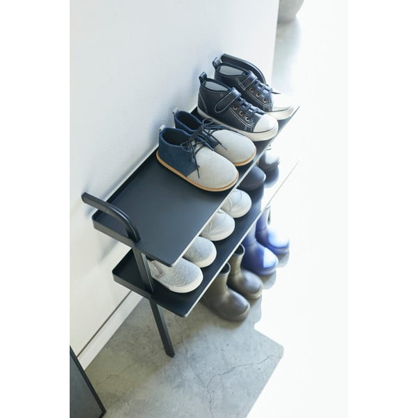 Melns metāla bērnu apavu plaukts Tower – YAMAZAKI-image-3