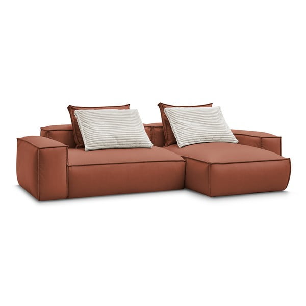 Tumši brūns stūra dīvāns no ādas imitācijas (ar maināmu stūri) Boheme – Bobochic Paris-image-3