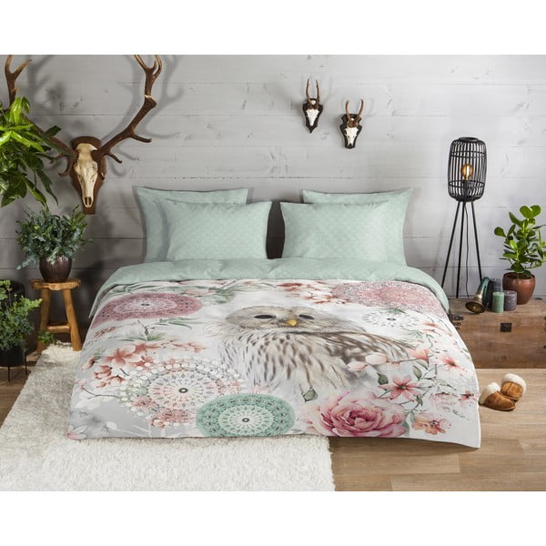 Zaļa vienguļamā flaneļa gultas veļa 140x200 cm Omaira – HIP-image-1