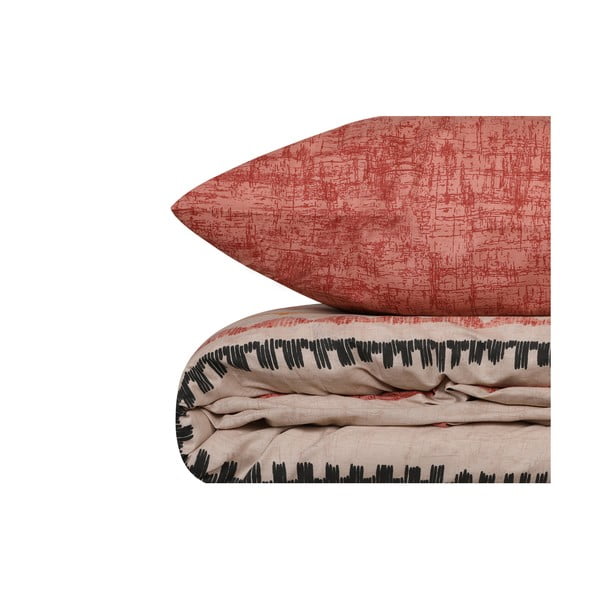 Ķieģeļu sarkana/brūna divguļamā gultas veļa no ranforce kokvilnas 240x220 cm Felix – Mijolnir-image-2