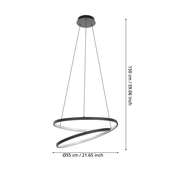 Melna LED piekaramā lampa ø 55 cm RUOTALE – EGLO-image-3